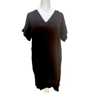 Madewell Women's Black V-Neck Short Sleeve Mini Dress Size S‎
